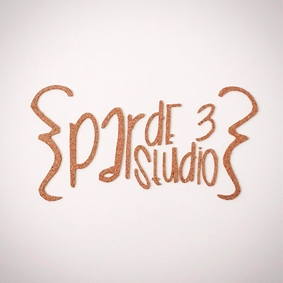 par de 3 studio logo corcho