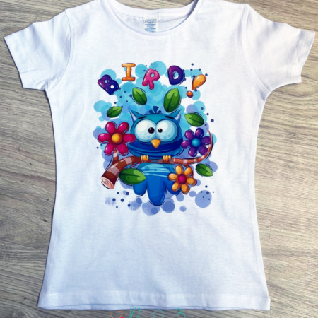 Par de 3 Studio camiseta infantil pájaro azul