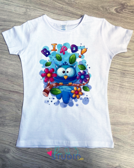 Par de 3 Studio camiseta infantil pájaro azul