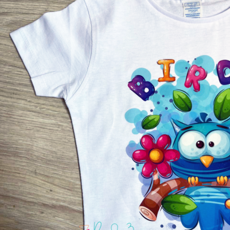 Par de 3 Studio camiseta infantil pájaro azul