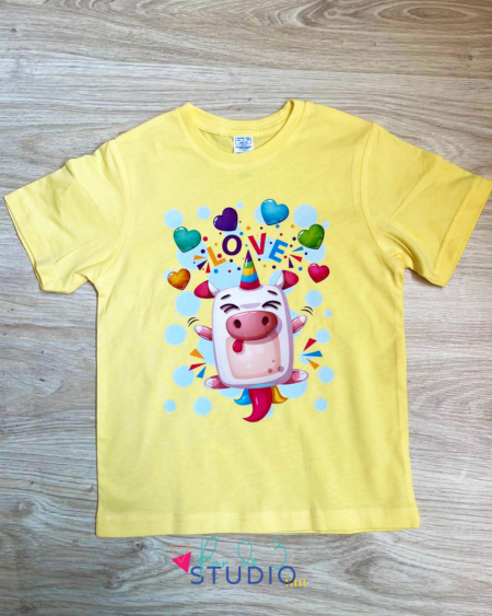 Par de 3 Studio camiseta unicornio love