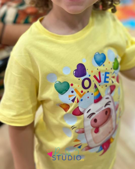 Par de 3 Studio camiseta unicornio love