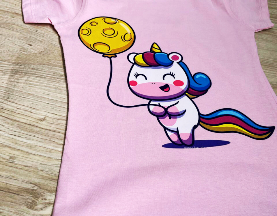 Par de 3 Studio camiseta unicornio