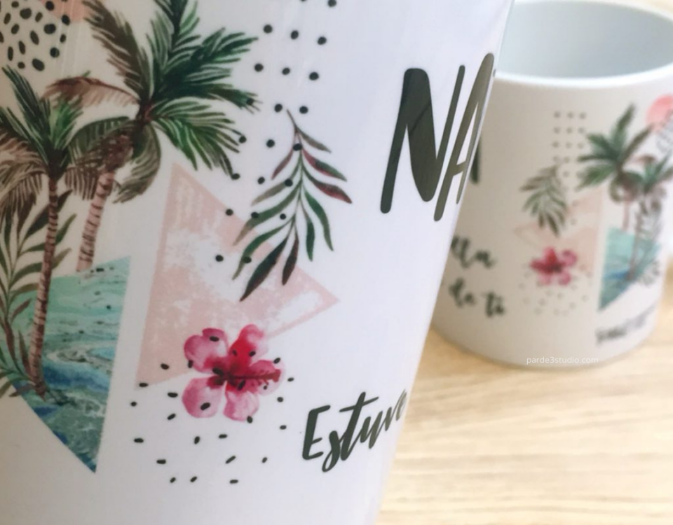 Par de 3 Studio taza palmera