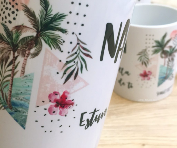 Par de 3 Studio taza palmera