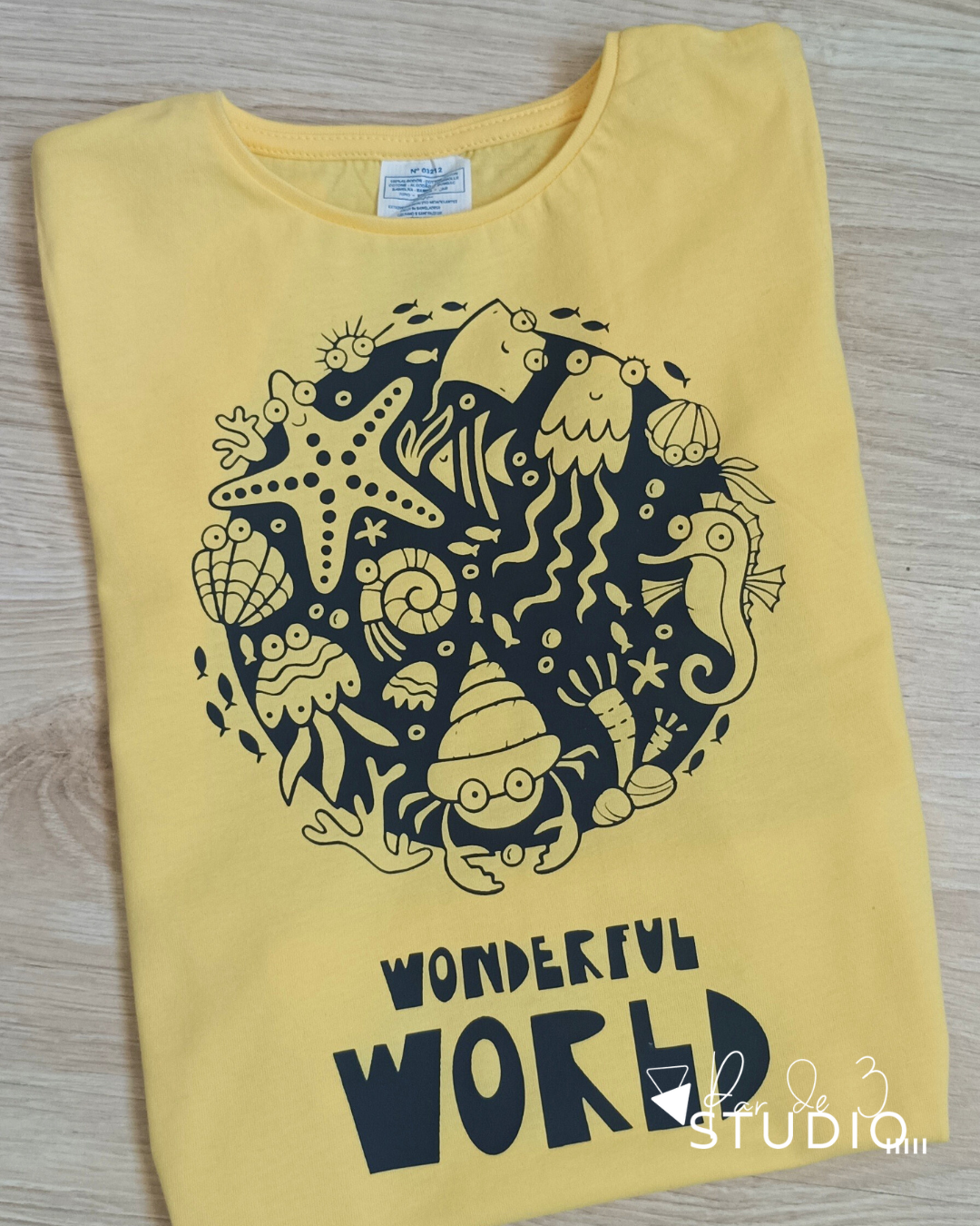 Par de 3 Studio camiseta wonderful world 