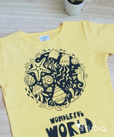 Par de 3 Studio camiseta wonderful world
