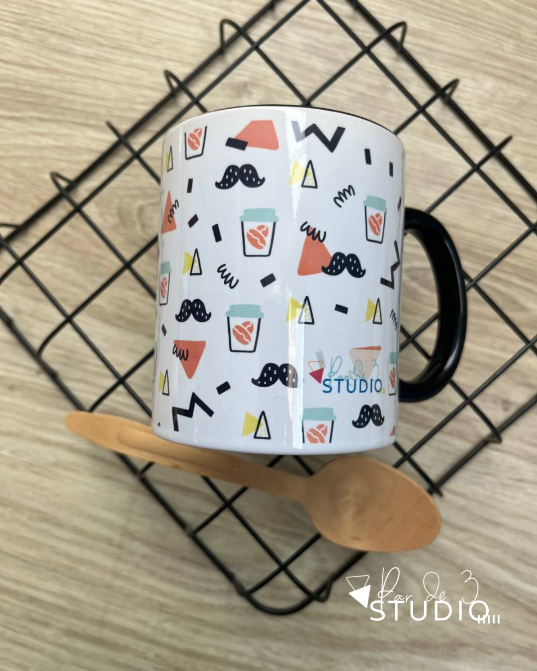 Par de 3 Studio taza personalizada