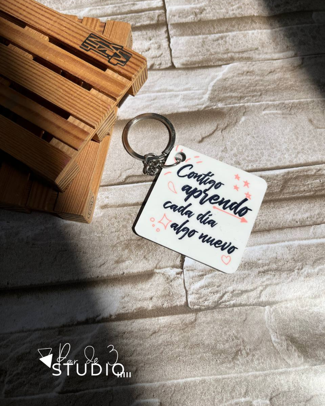 Par de 3 Studio llavero personalizado