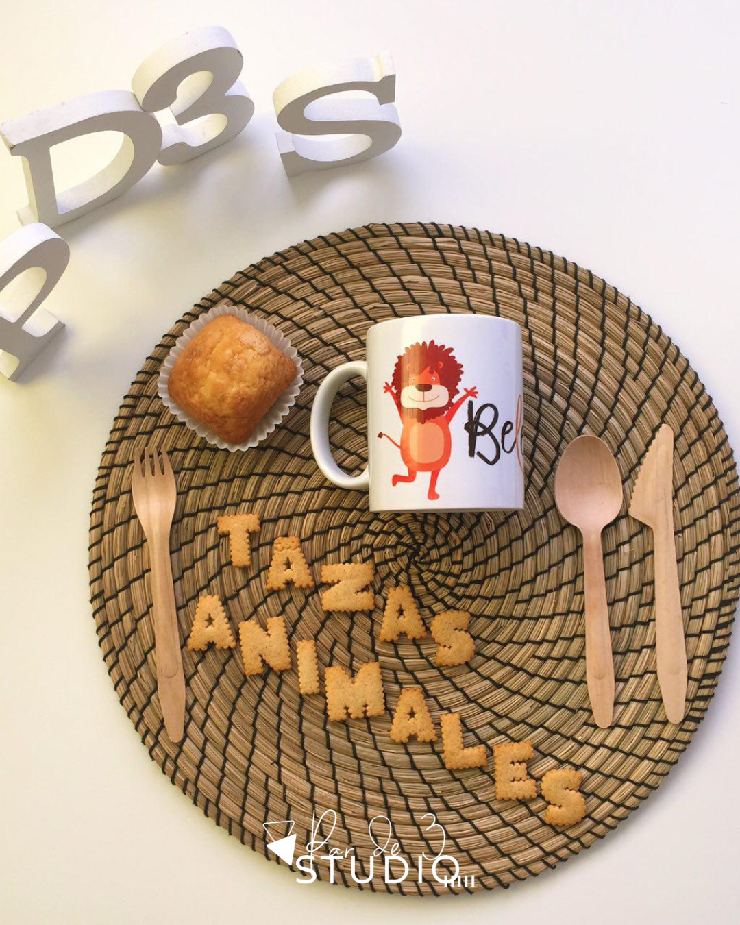 Par de 3 Studio tazas animales